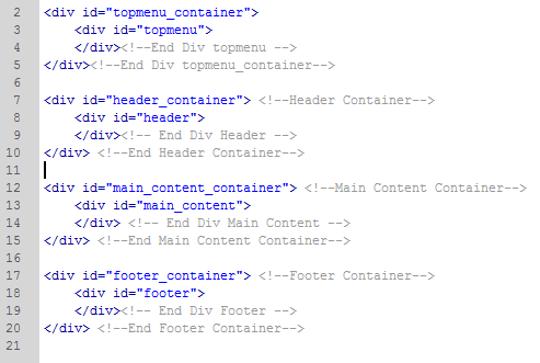General HTML Structure